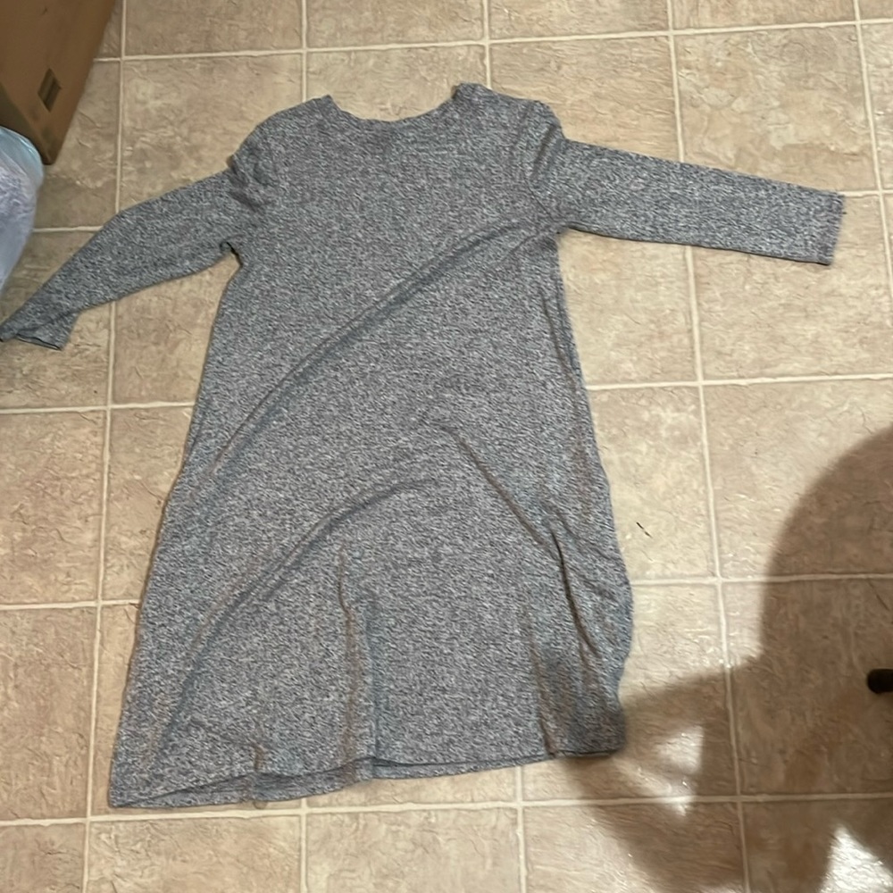Grey long sleeve dress casual stretchy